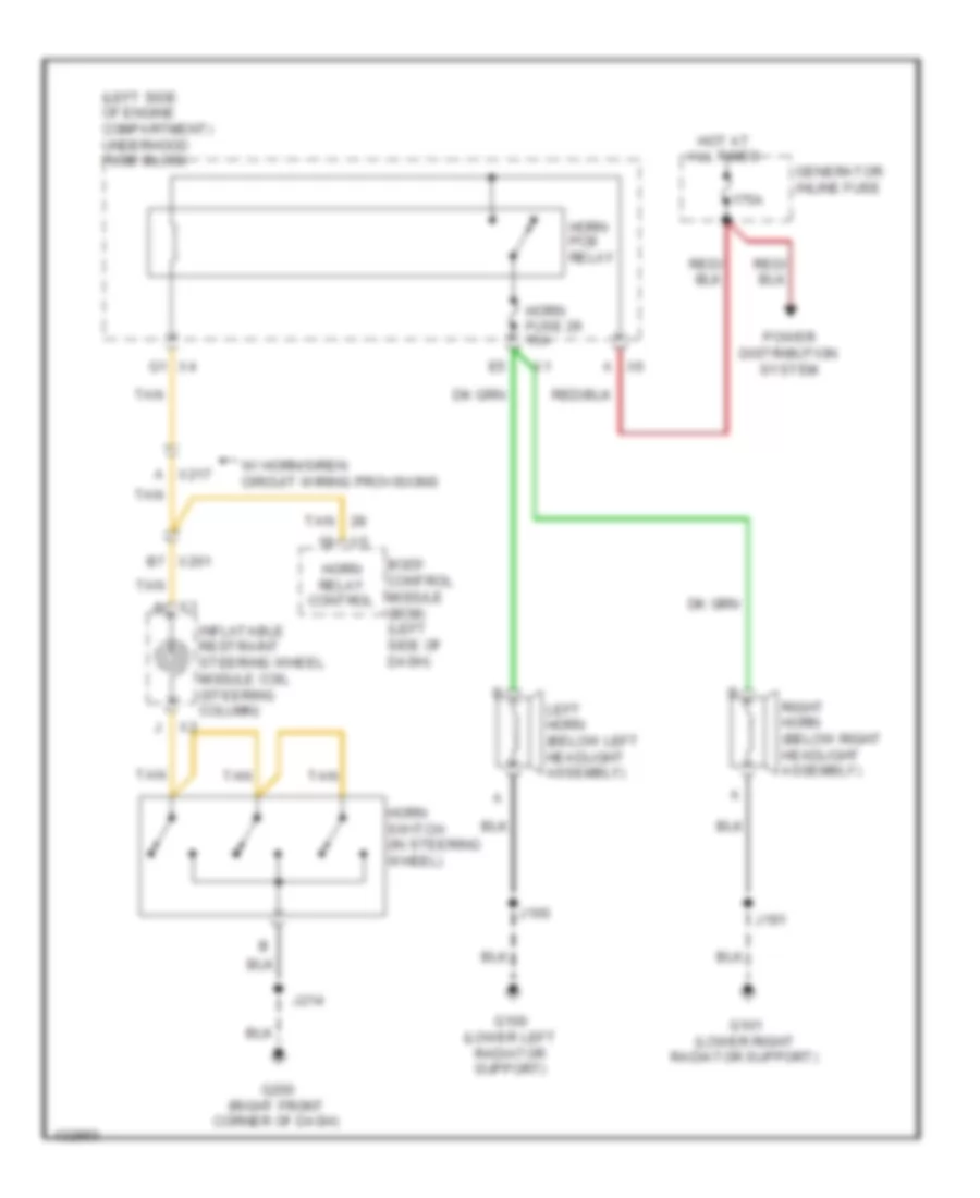 Horn Wiring Diagram for GMC Yukon SLE 2014