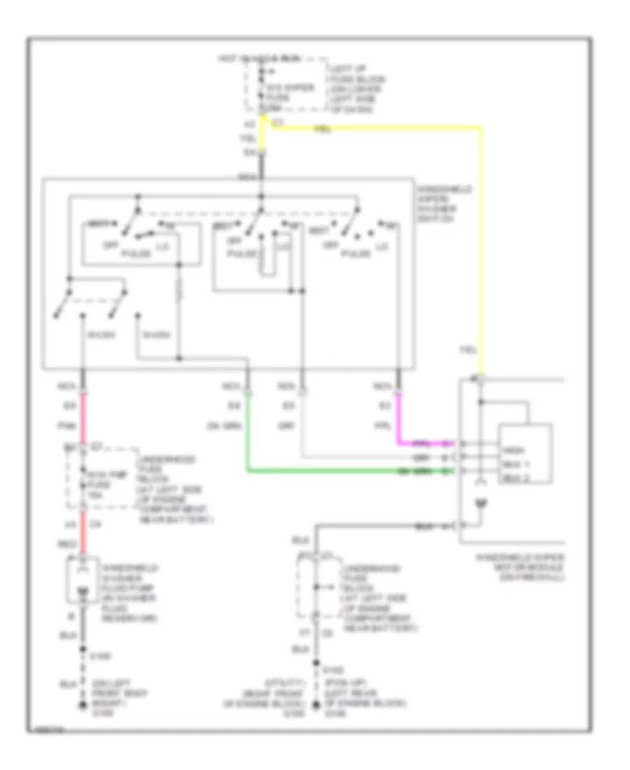 Wiper Washer Wiring Diagram for GMC Sierra 2002 3500