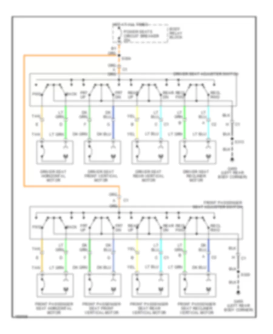8-Way Adjustable Power Seat Wiring Diagram for GMC Sonoma 2002