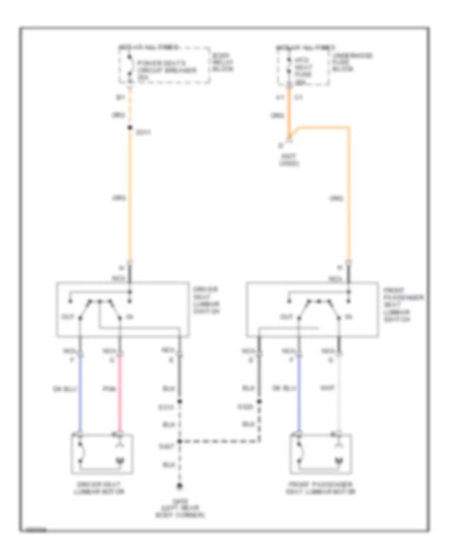 Lumbar Wiring Diagram, without Memory for GMC Sonoma 2002