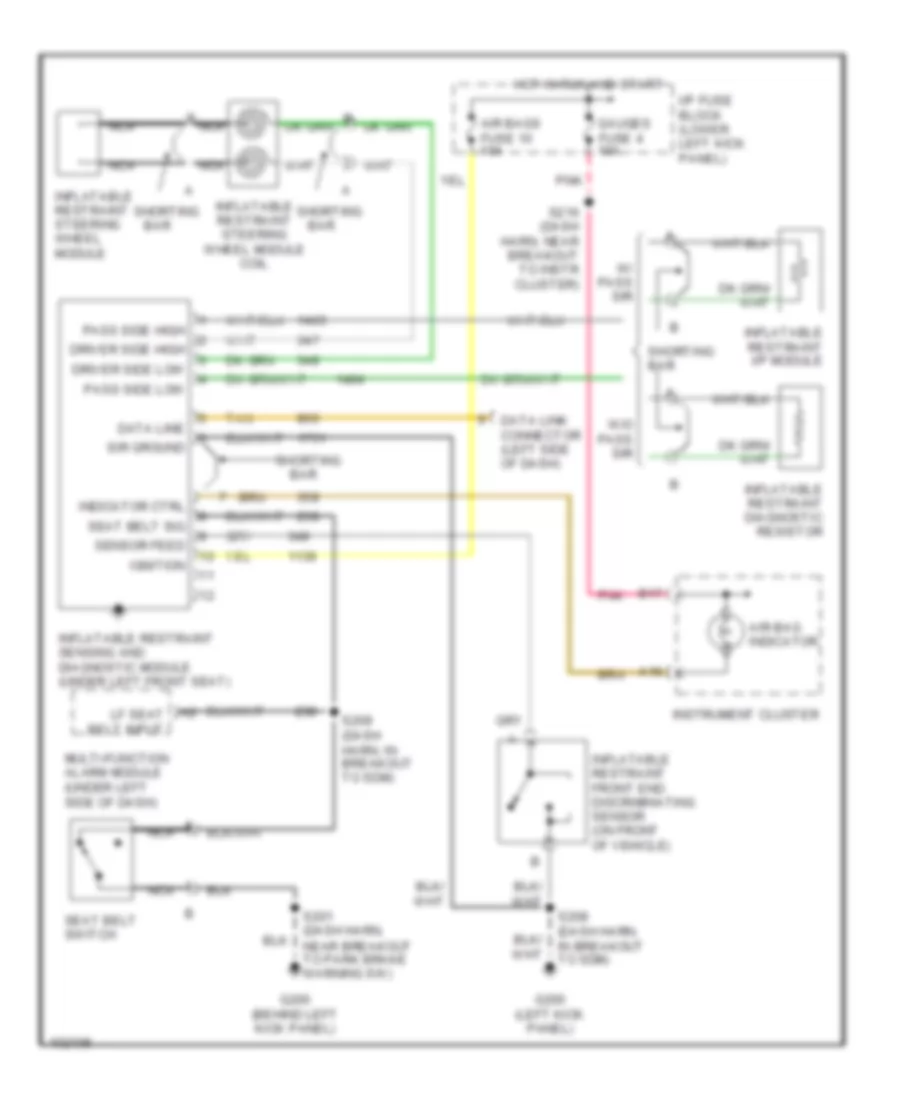 Supplemental Restraint Wiring Diagram for GMC Savana G1998 1500