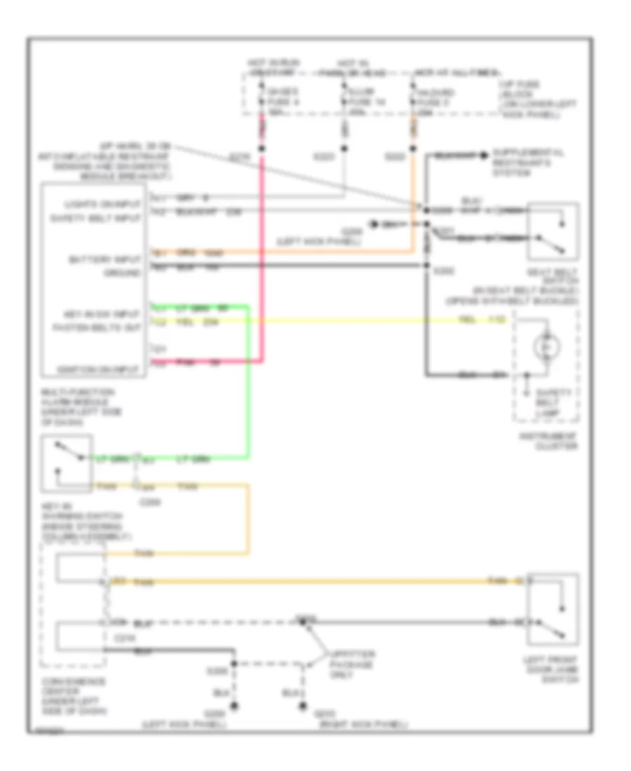 Warning System Wiring Diagrams for GMC Savana G1998 1500