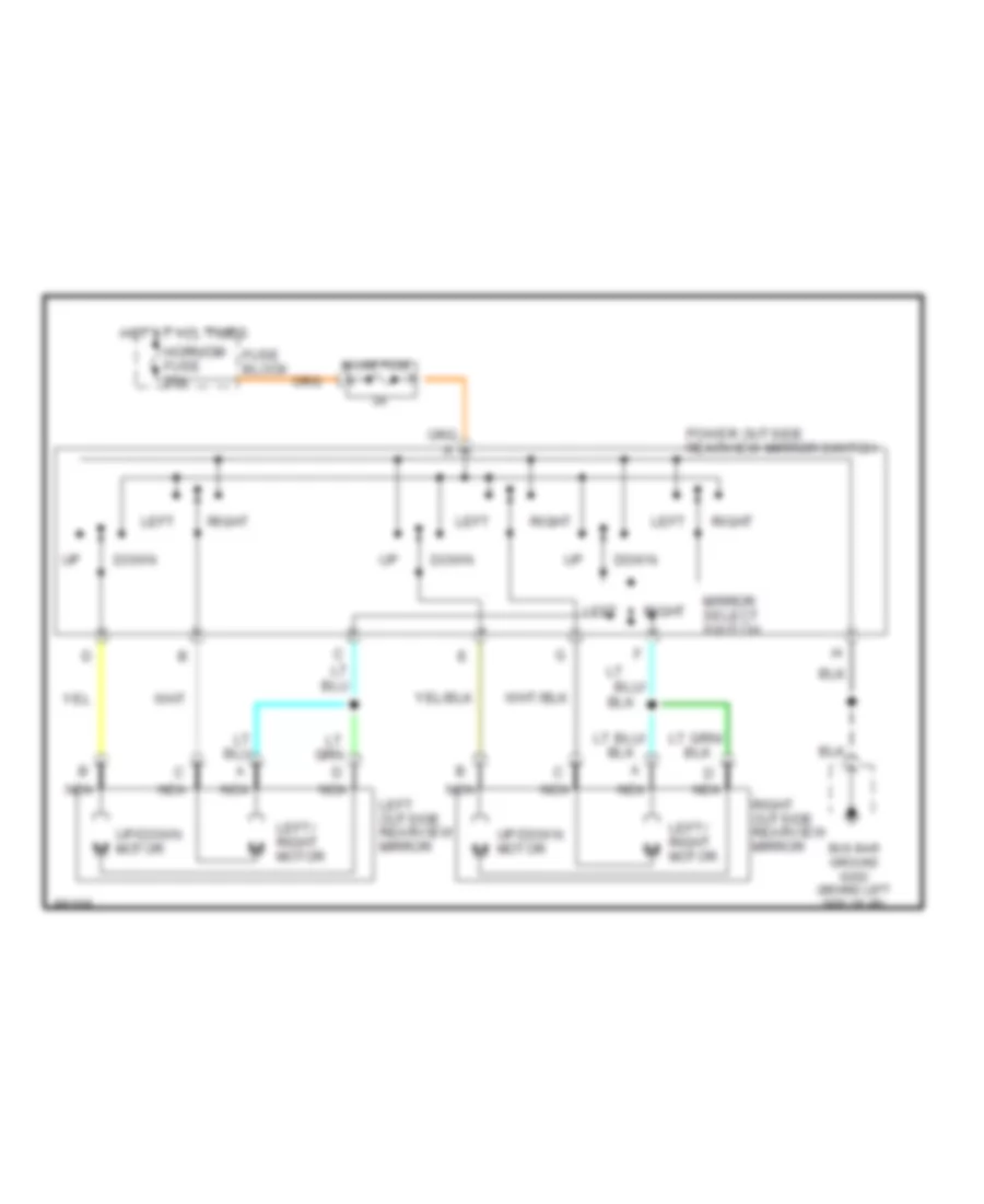 Power Mirror Wiring Diagram for GMC Suburban R1991 1500