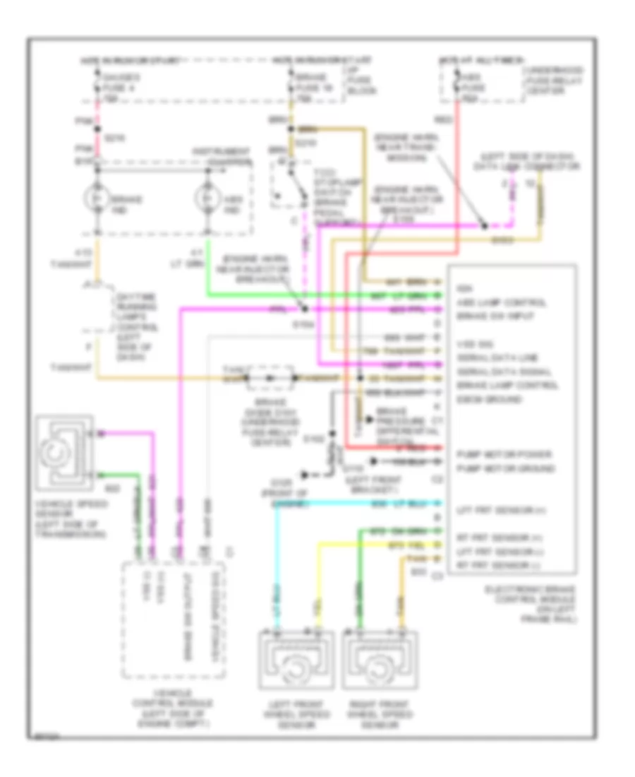 4.3L (VIN W), Anti-lock Brake Wiring Diagrams for GMC Savana G2500 1998