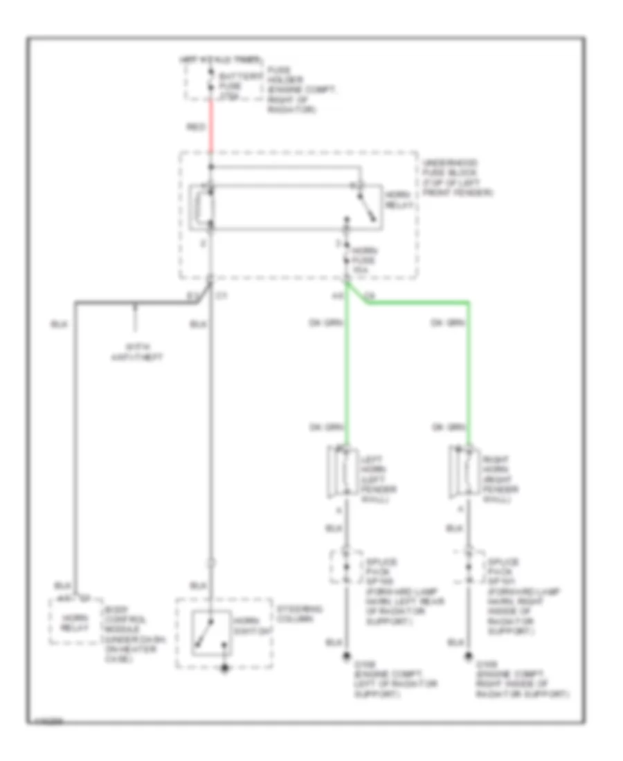 Horn Wiring Diagram for GMC Jimmy 2000