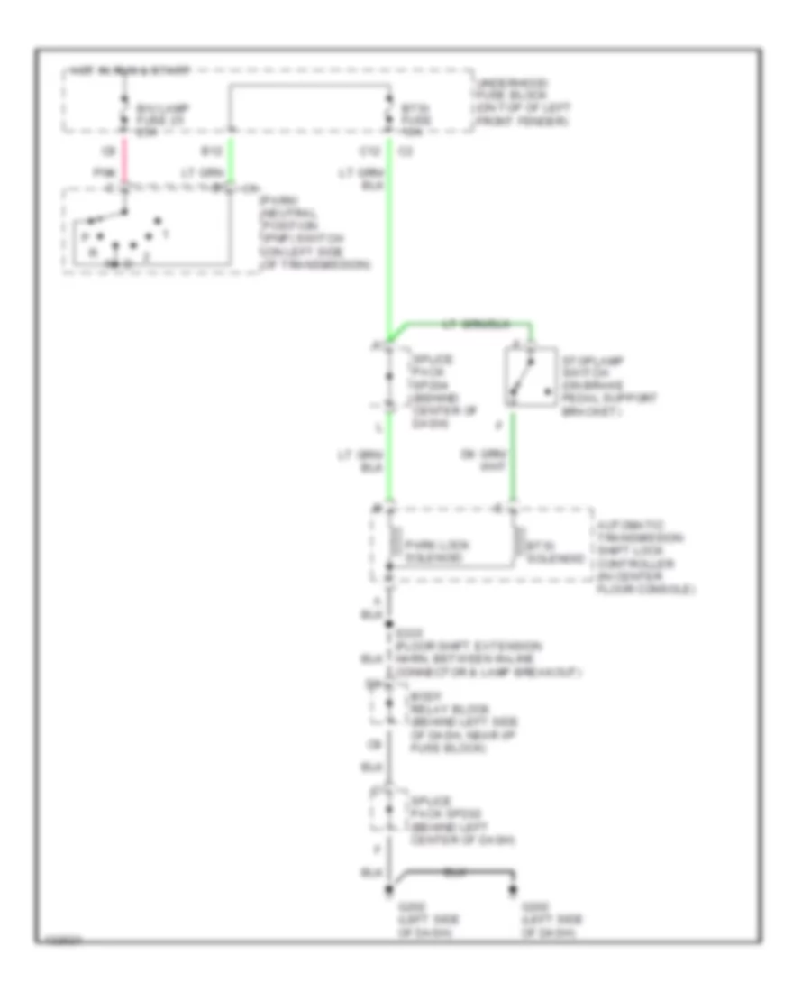 Shift Interlock Wiring Diagram, with Floor Shift for GMC Jimmy 2000