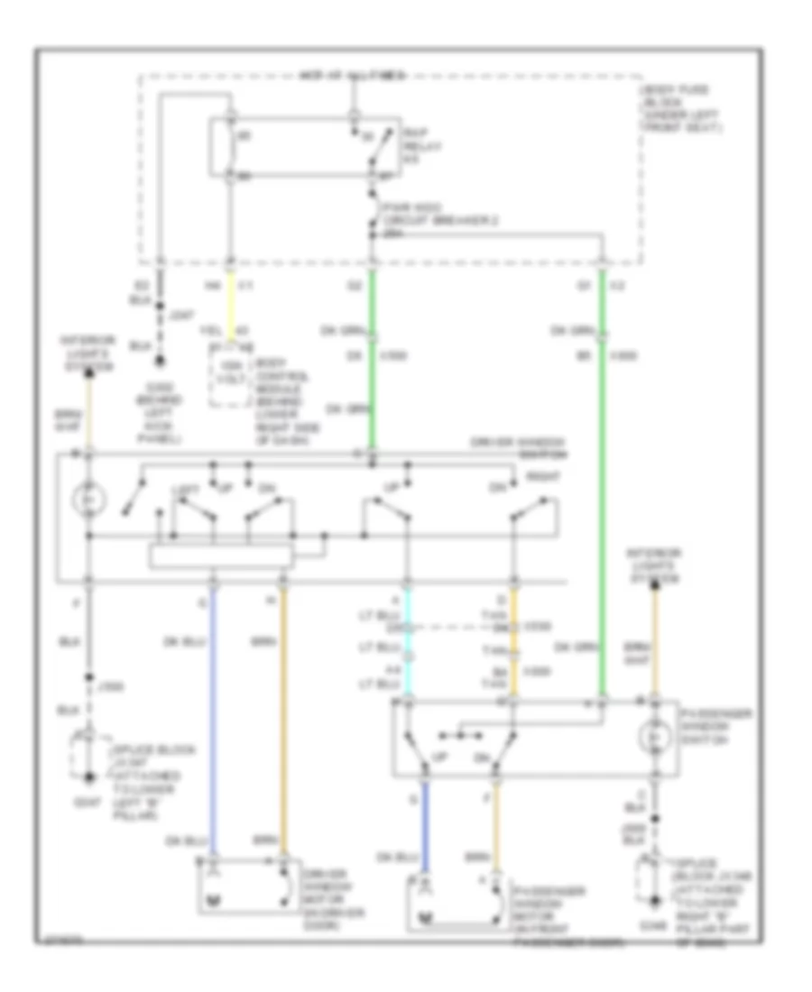 Power Windows Wiring Diagram for GMC Savana G2012 1500