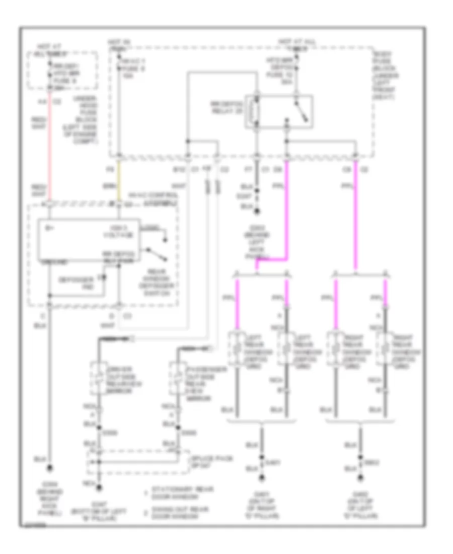 Defoggers Wiring Diagram for GMC Savana H1500 2006