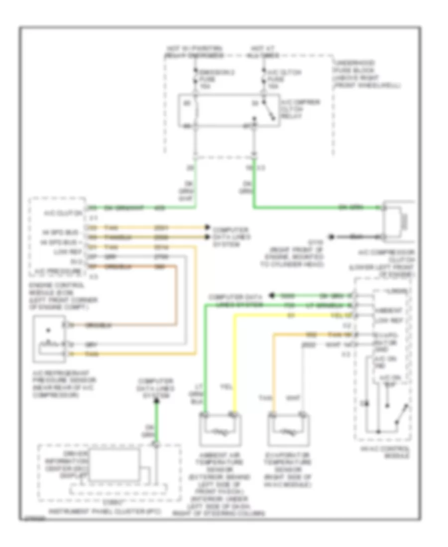 Compressor Wiring Diagram, with Manual AC for GMC Acadia SLT 2008