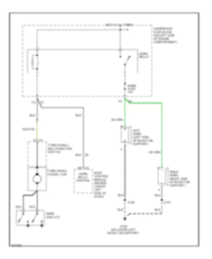 Horn Wiring Diagram for GMC Yukon XL C2006 1500