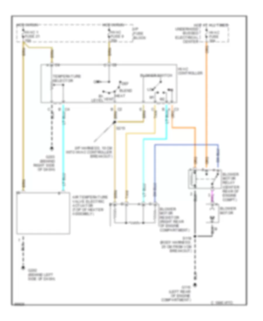 Heater Wiring Diagram for GMC Sonoma 1998