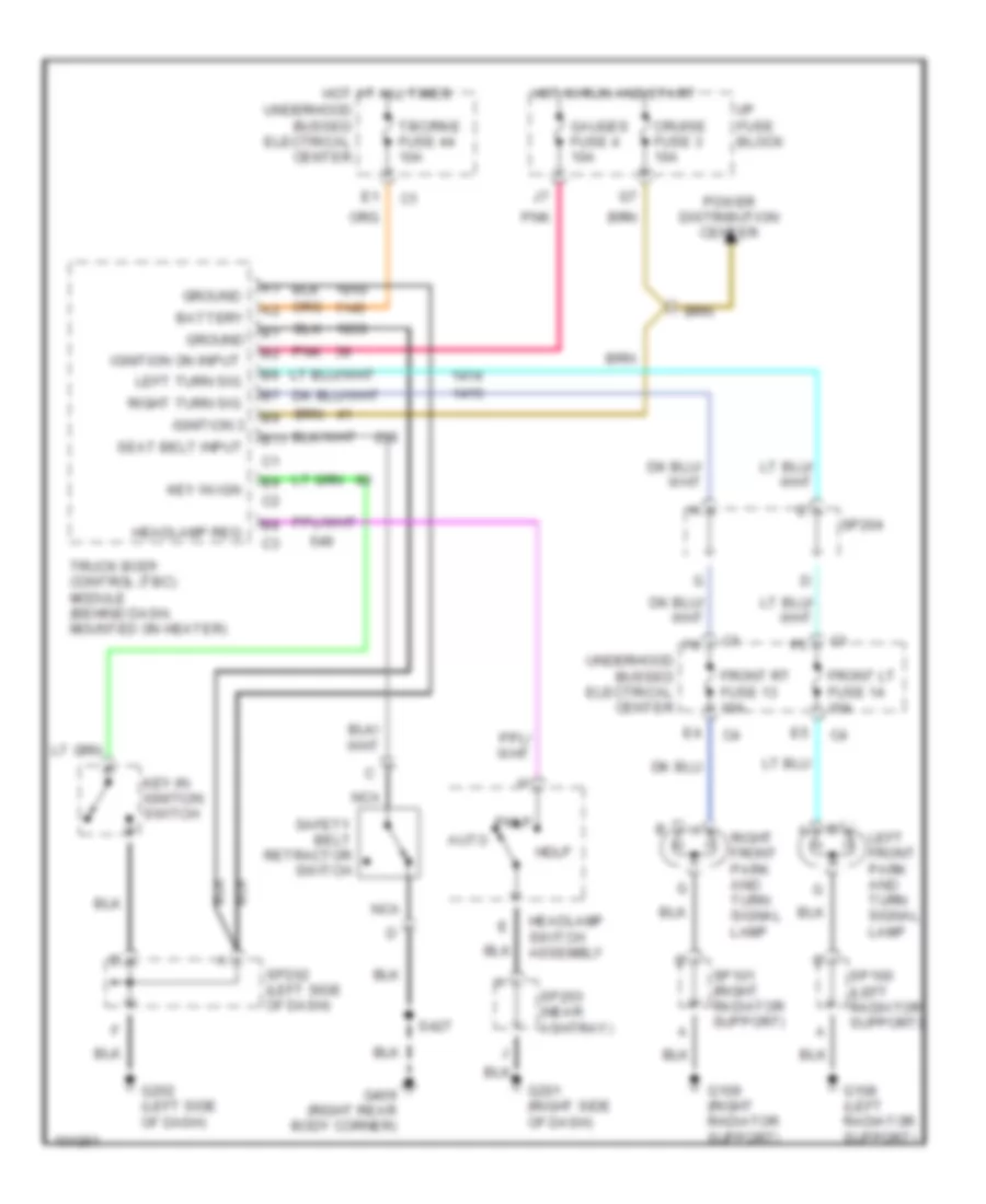 Warning System Wiring Diagrams for GMC Sonoma 1998