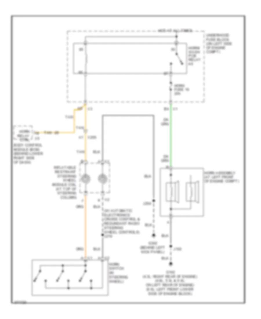 Horn Wiring Diagram for GMC Savana H2012 1500