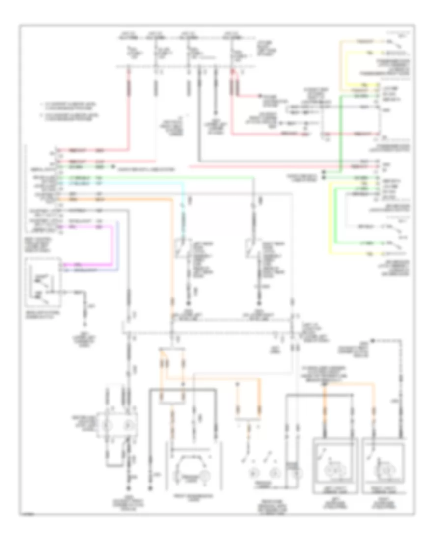 Courtesy Lamps Wiring Diagram, without Bucket Seats  Power Mirrors for GMC Sierra 1500 Hybrid 2013