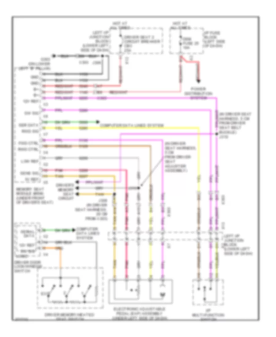 Adjustable Pedal Wiring Diagram for GMC Sierra 2012 1500