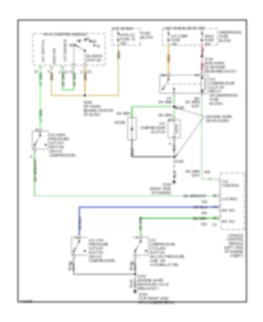 7.4L VIN J, Compressor Wiring Diagram for GMC Pickup K3500 2000
