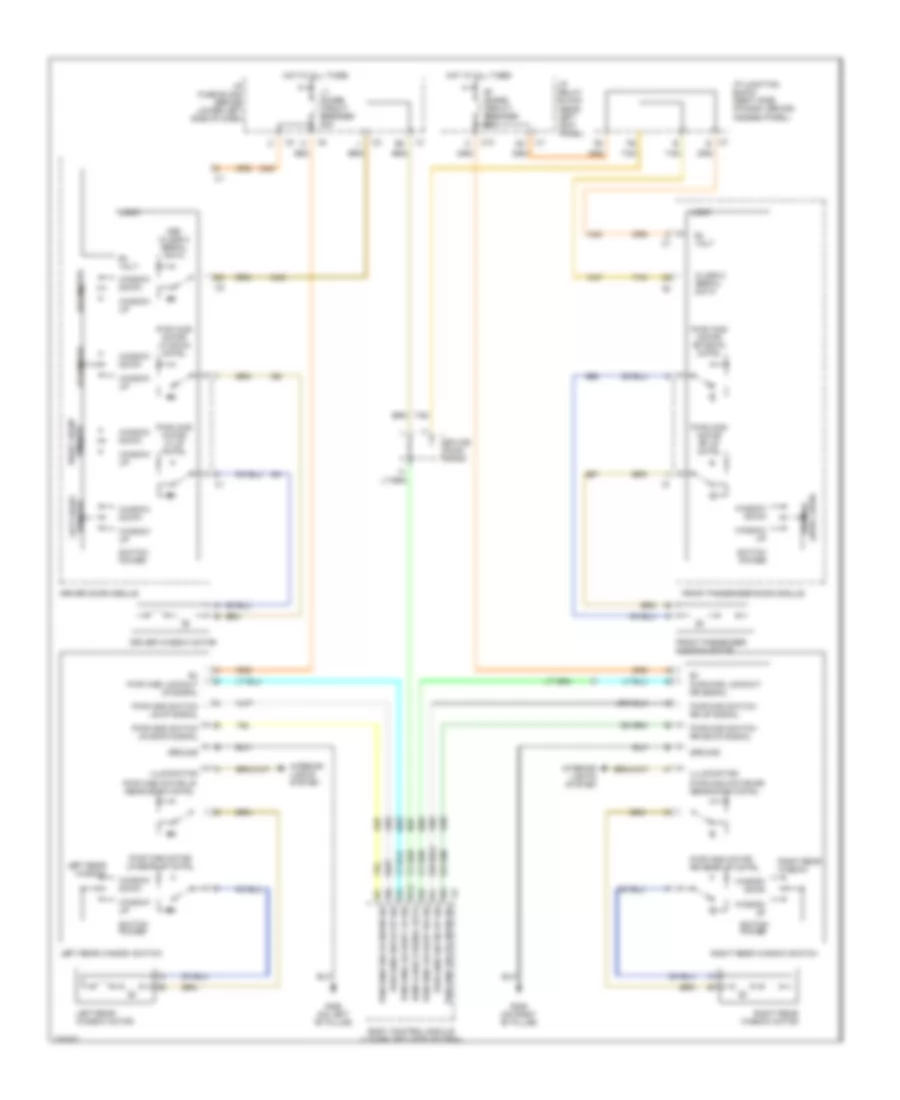 Power Windows Wiring Diagram for GMC Yukon XL K2006 1500