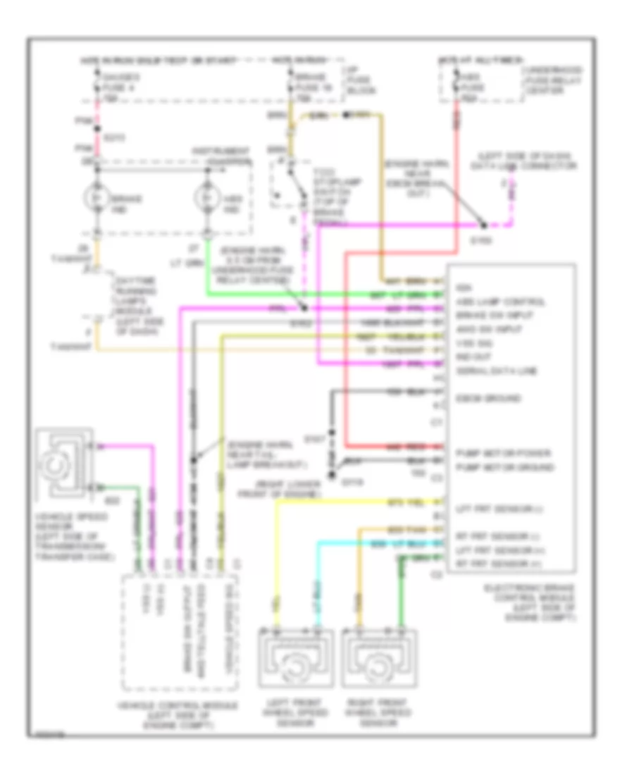 5 7L VIN R Anti lock Brake Wiring Diagrams for GMC Suburban K1998 1500