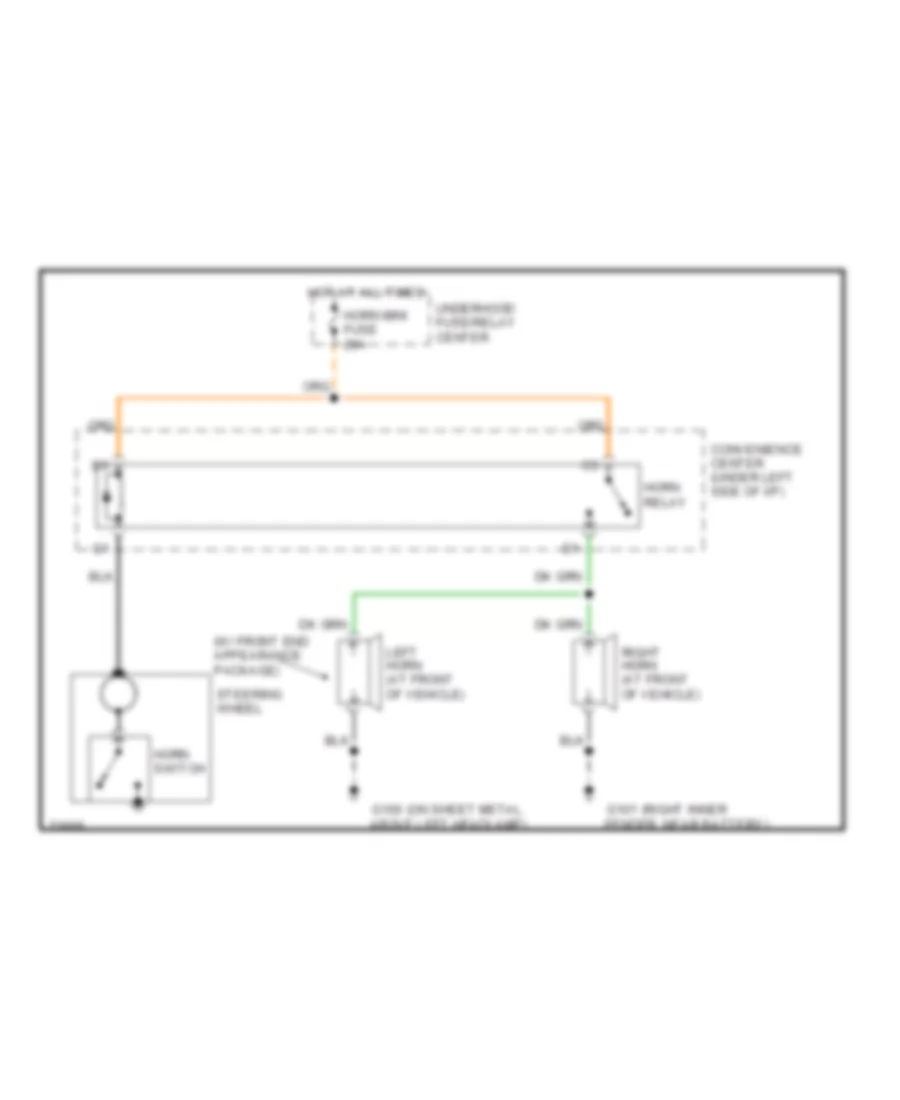 Horn Wiring Diagram for GMC Cab  Chassis C3500 1995