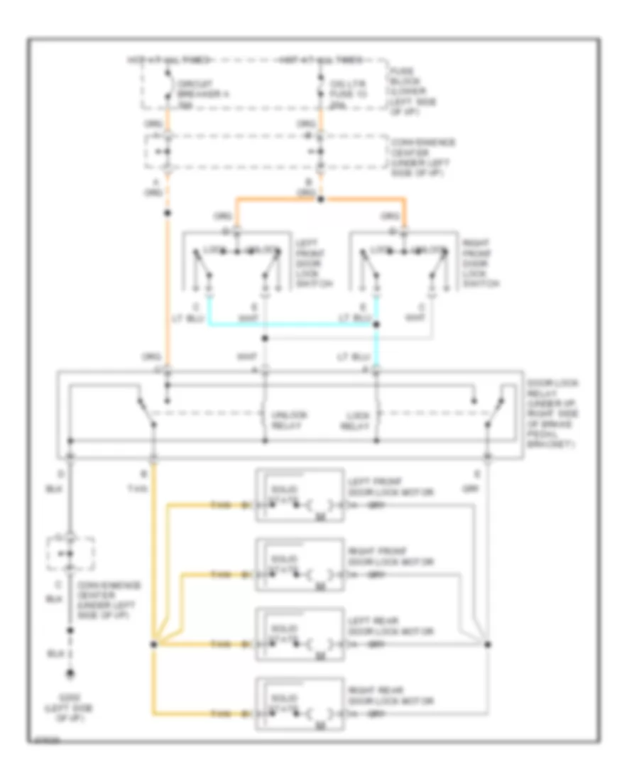 Door Lock Wiring Diagram, 4 Door for GMC Cab  Chassis C3500 1995