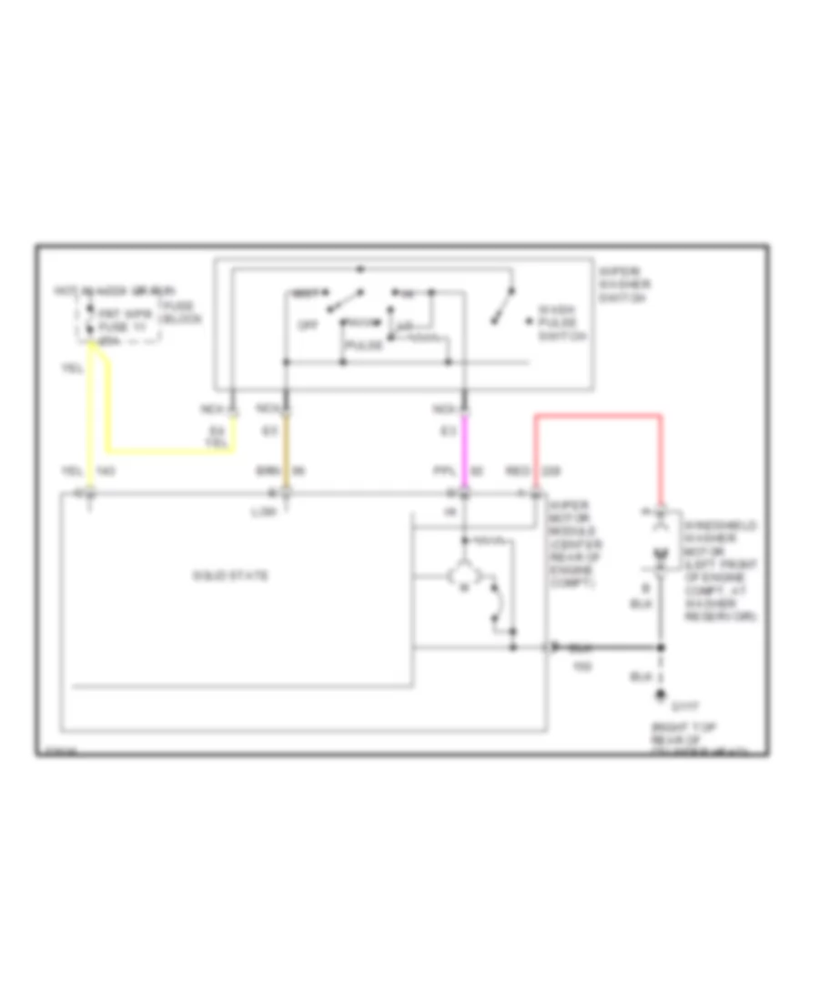 Front Washer Wiper Wiring Diagram for GMC Cab  Chassis C1995 3500