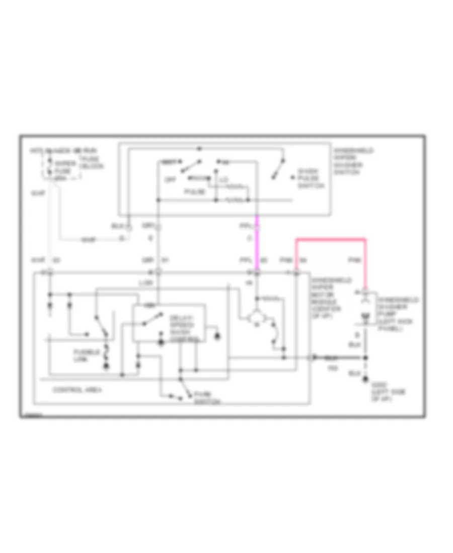 Электросхема переднего дворника стеклоочистителя и омывателя, Визитка для GMC Forward Control P1994 3500