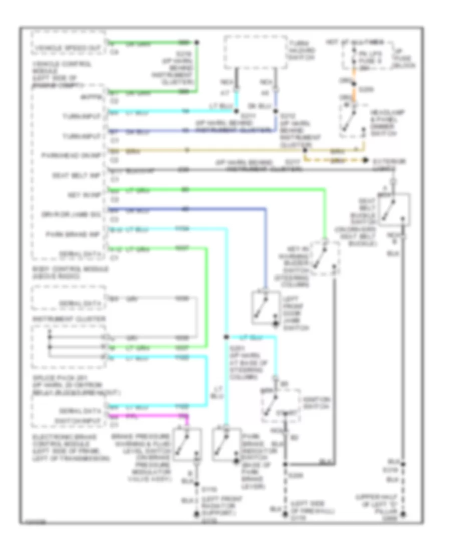 Warning System Wiring Diagrams for GMC Safari 2000