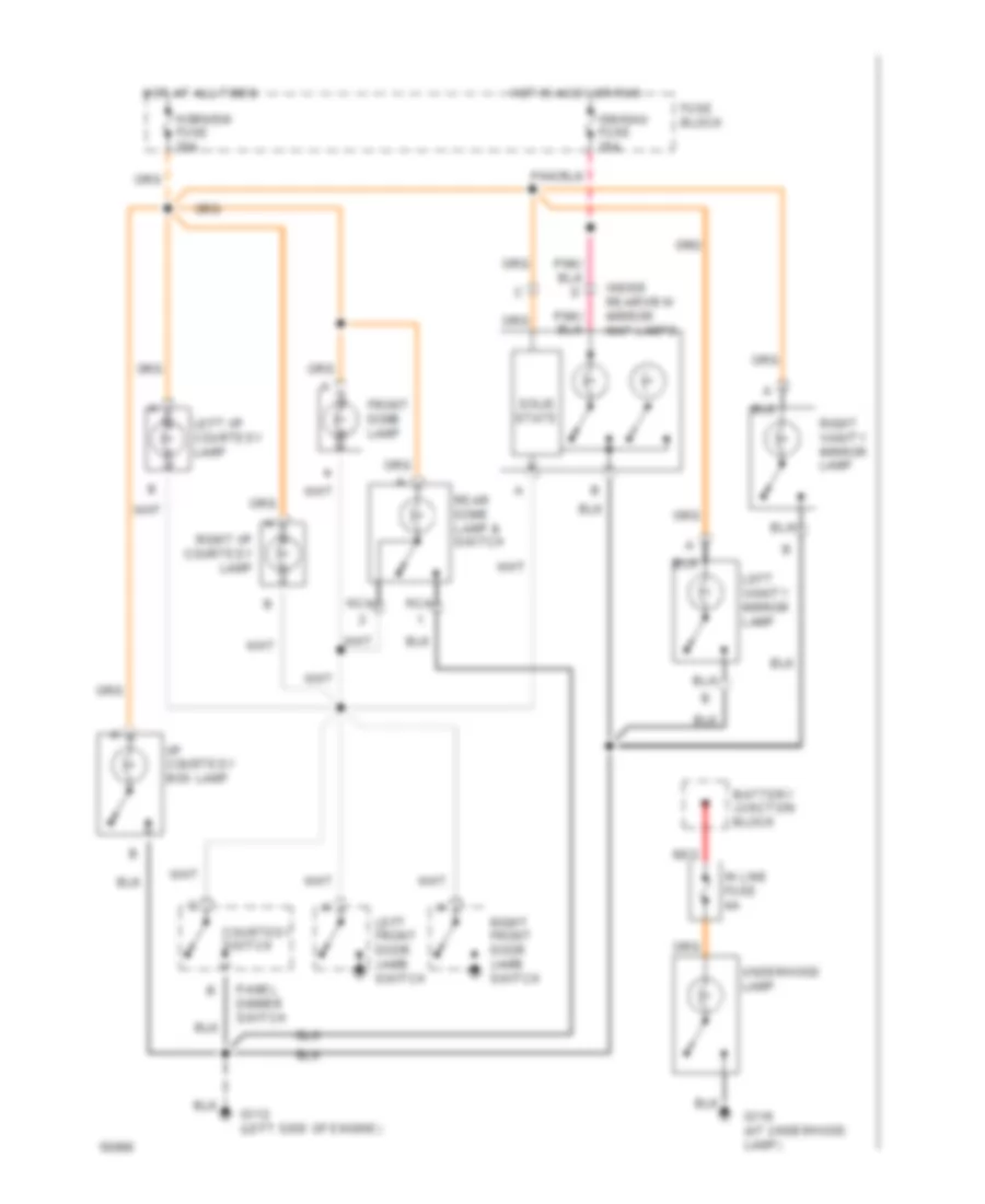 Courtesy Lamps Wiring Diagram with Auxiliary Lighting for GMC Jimmy 1994