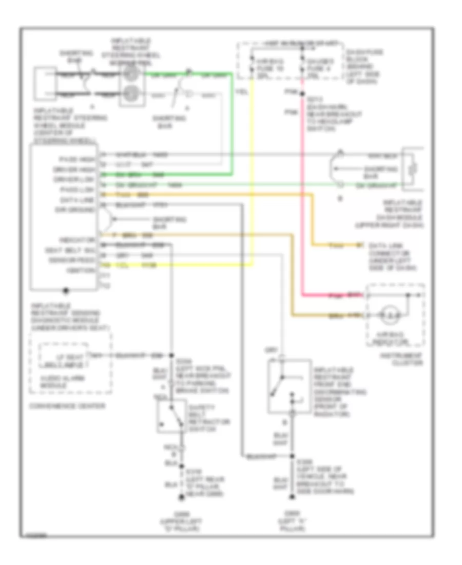 Supplemental Restraint Wiring Diagram for GMC Safari 1998