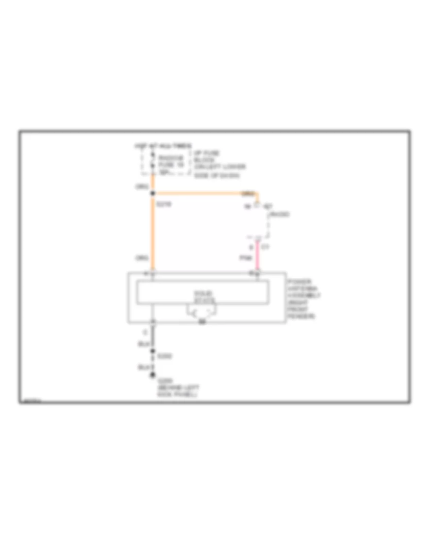 Power Antenna Wiring Diagram for GMC Savana Camper Special G3500 2000