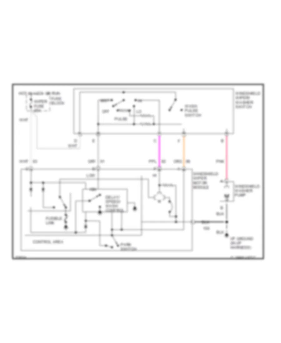Электросхема передних стеклоочистителей дворников и омывателя лобового стекла, Шасси Кэмпинга для GMC Forward Control P1995 3500