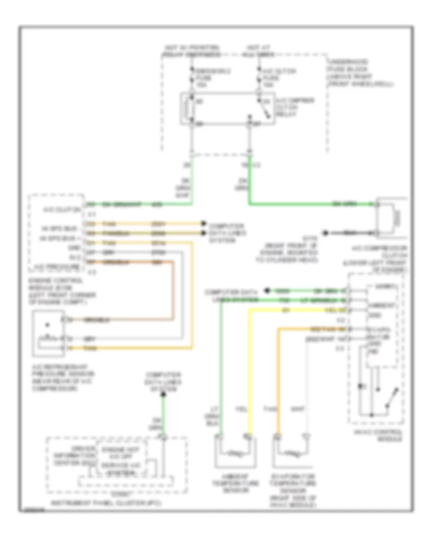 Compressor Wiring Diagram, with Manual AC for GMC Acadia SLE 2007