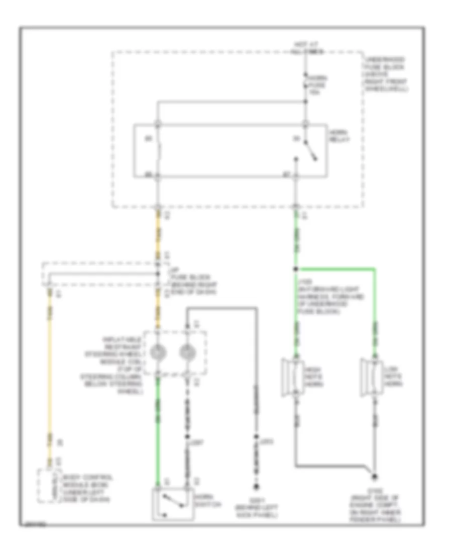 Horn Wiring Diagram for GMC Acadia SLE 2007