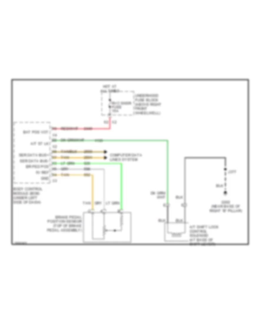 Shift Interlock Wiring Diagram for GMC Acadia SLE 2007