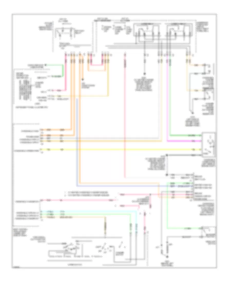 Электросхема передних стеклоочистителей дворников и омывателя лобового стекла для GMC Acadia SLE 2007