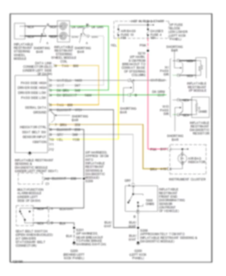 Supplemental Restraint Wiring Diagram for GMC Savana G1500 2000
