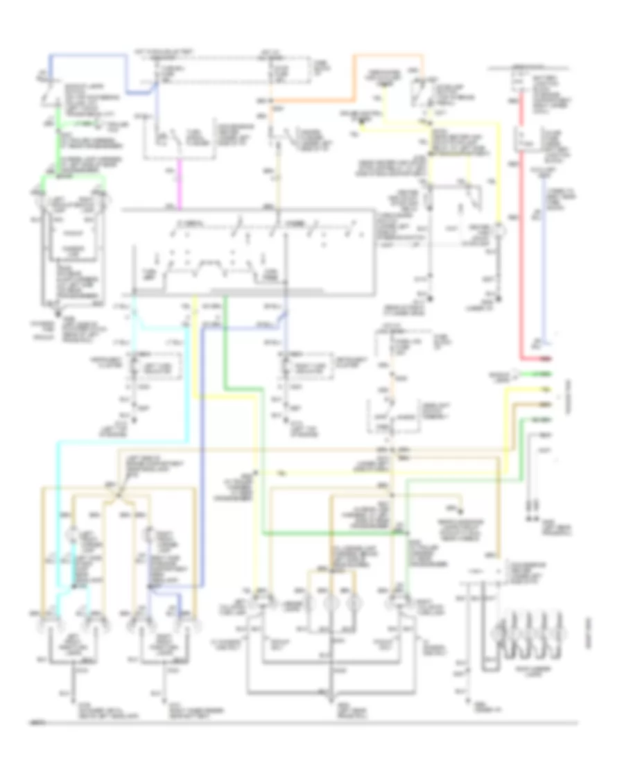 Exterior Lamps Wiring Diagram for GMC Pickup C1994 3500