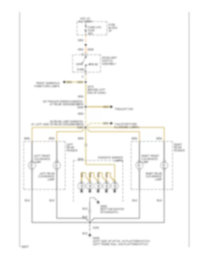 Rear Clearance Lamps Wiring Diagram with Dual Rear Wheels for GMC Pickup C1994 3500