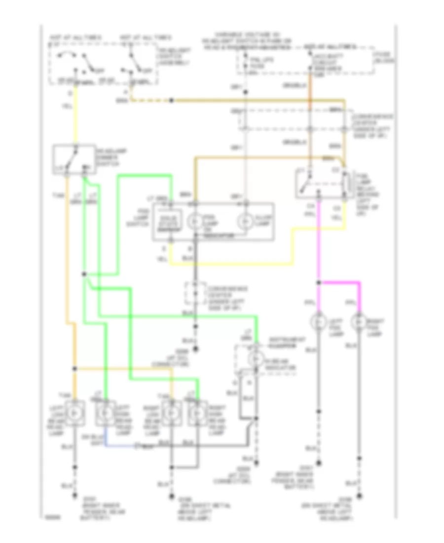 HeadlampsFog Lamps Wiring Diagram, with Composite Lamps for GMC Pickup C3500 1994