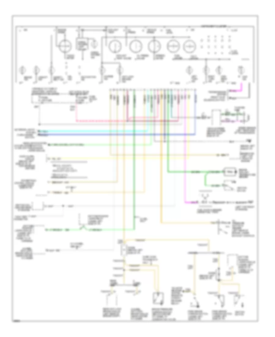 Instrument Cluster Wiring Diagram, Gasoline for GMC Pickup C3500 1994