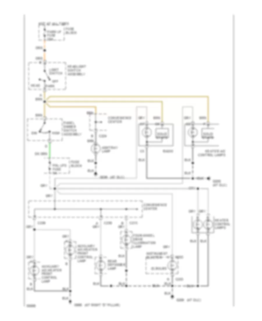 Instrument Illumination Wiring Diagram for GMC Pickup C3500 1994