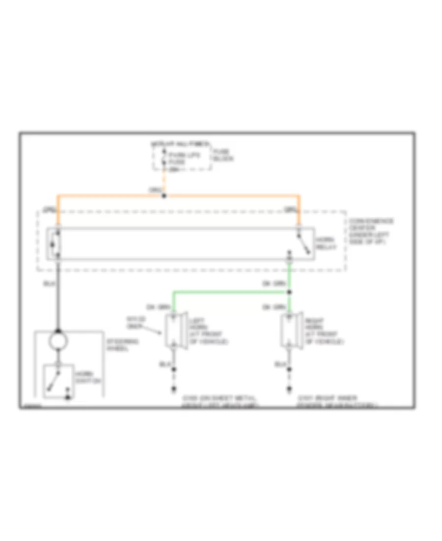 Horn Wiring Diagram for GMC Pickup K1500 1994