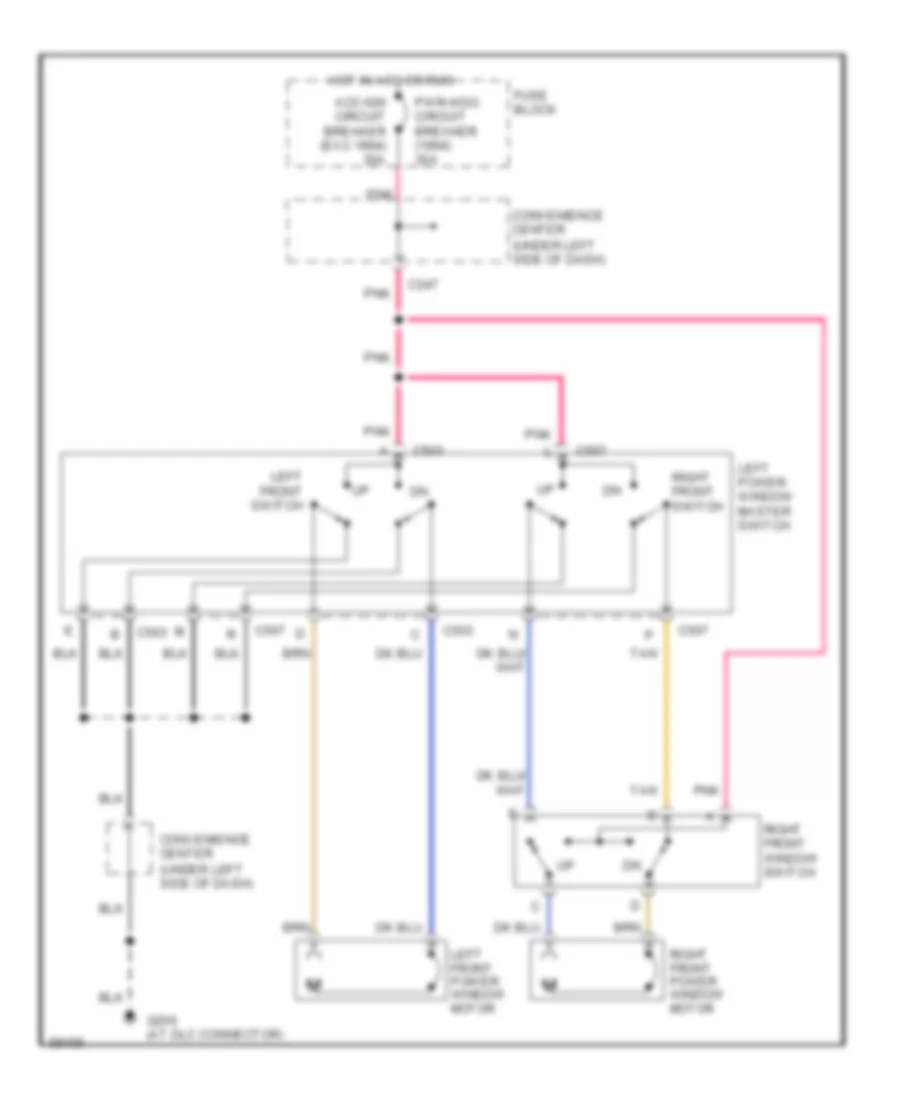 Power Window Wiring Diagram for GMC Pickup K1994 1500