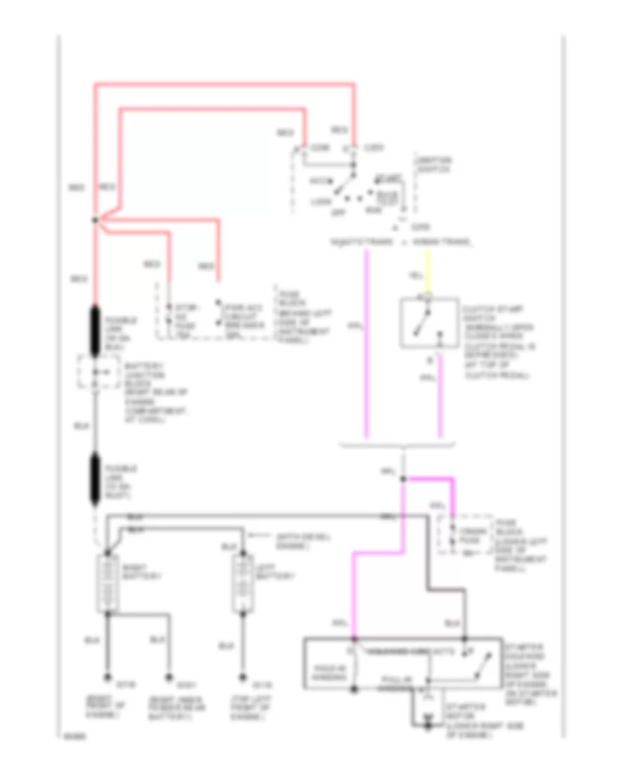 4.3L (VIN Z), Starting Wiring Diagram for GMC Pickup K1500 1994