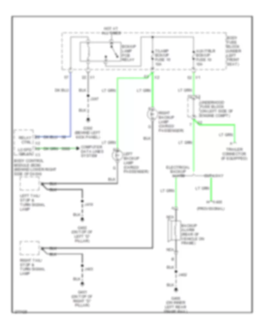 Backup Lamps Wiring Diagram for GMC Savana H2008 1500