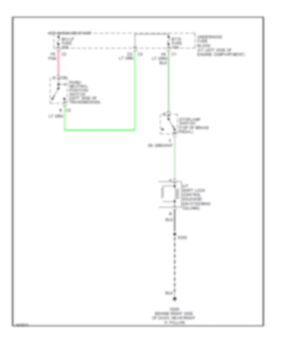 Shift Interlock Wiring Diagram for GMC Yukon XL C2003 1500