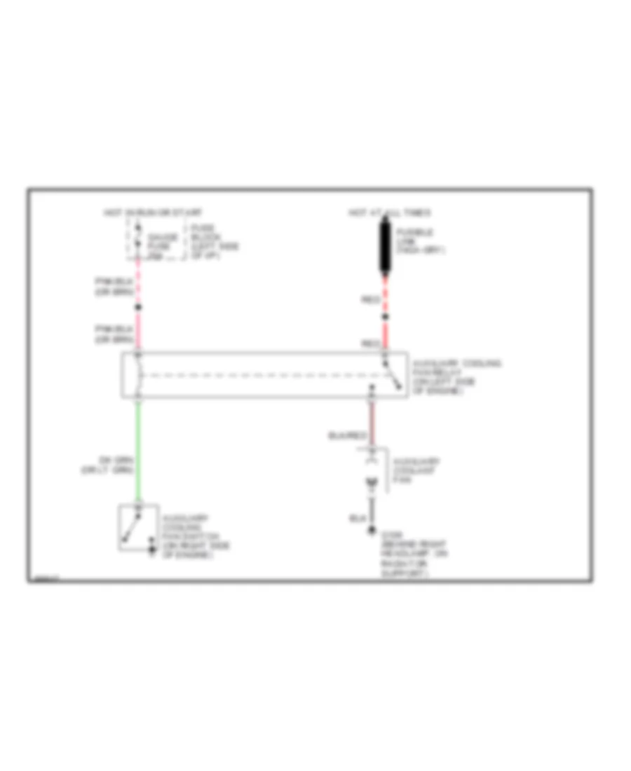 Auxiliary Cooling Fan Wiring Diagram for GMC Pickup C3500 1992