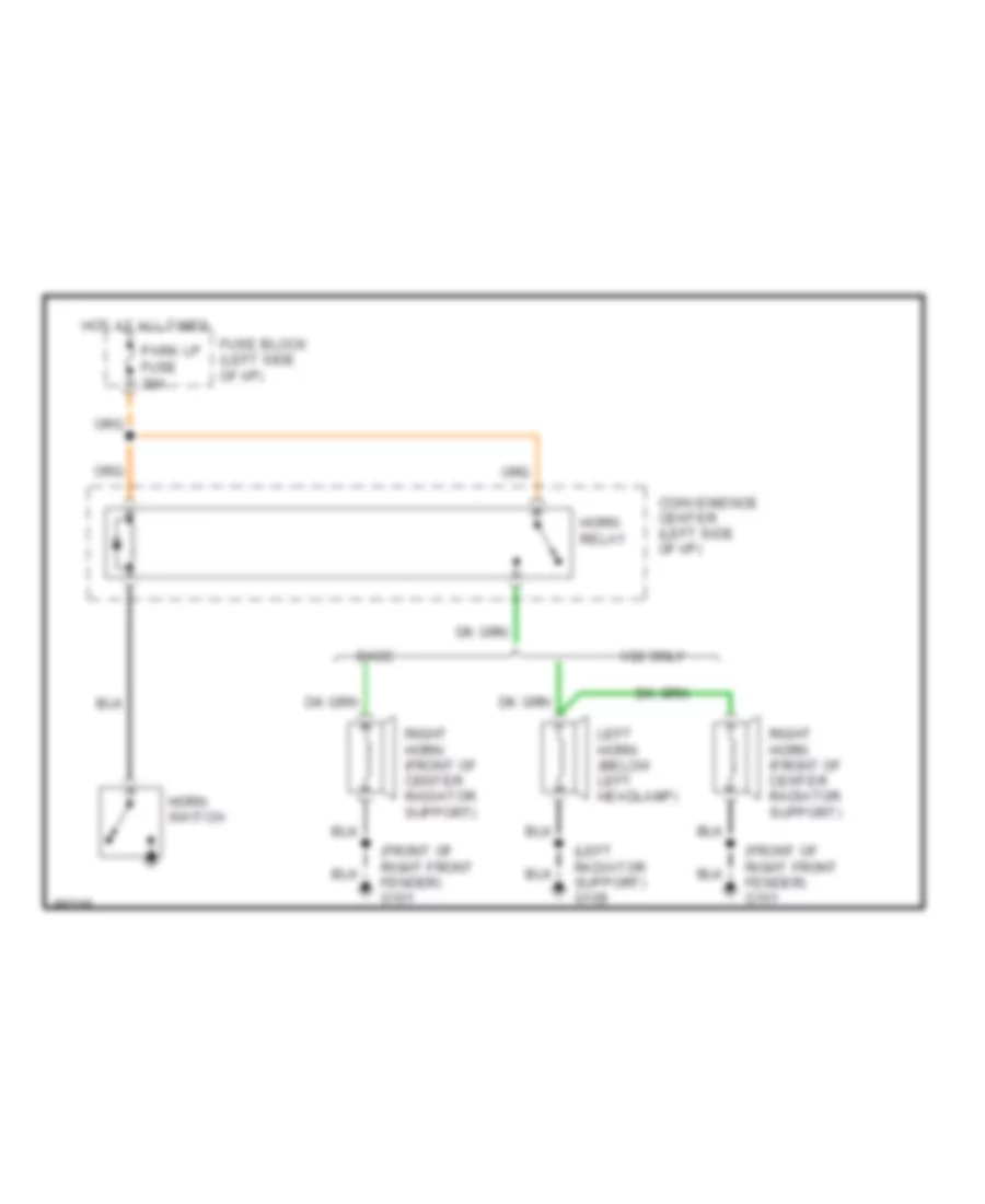 Horn Wiring Diagram for GMC Pickup K1992 2500