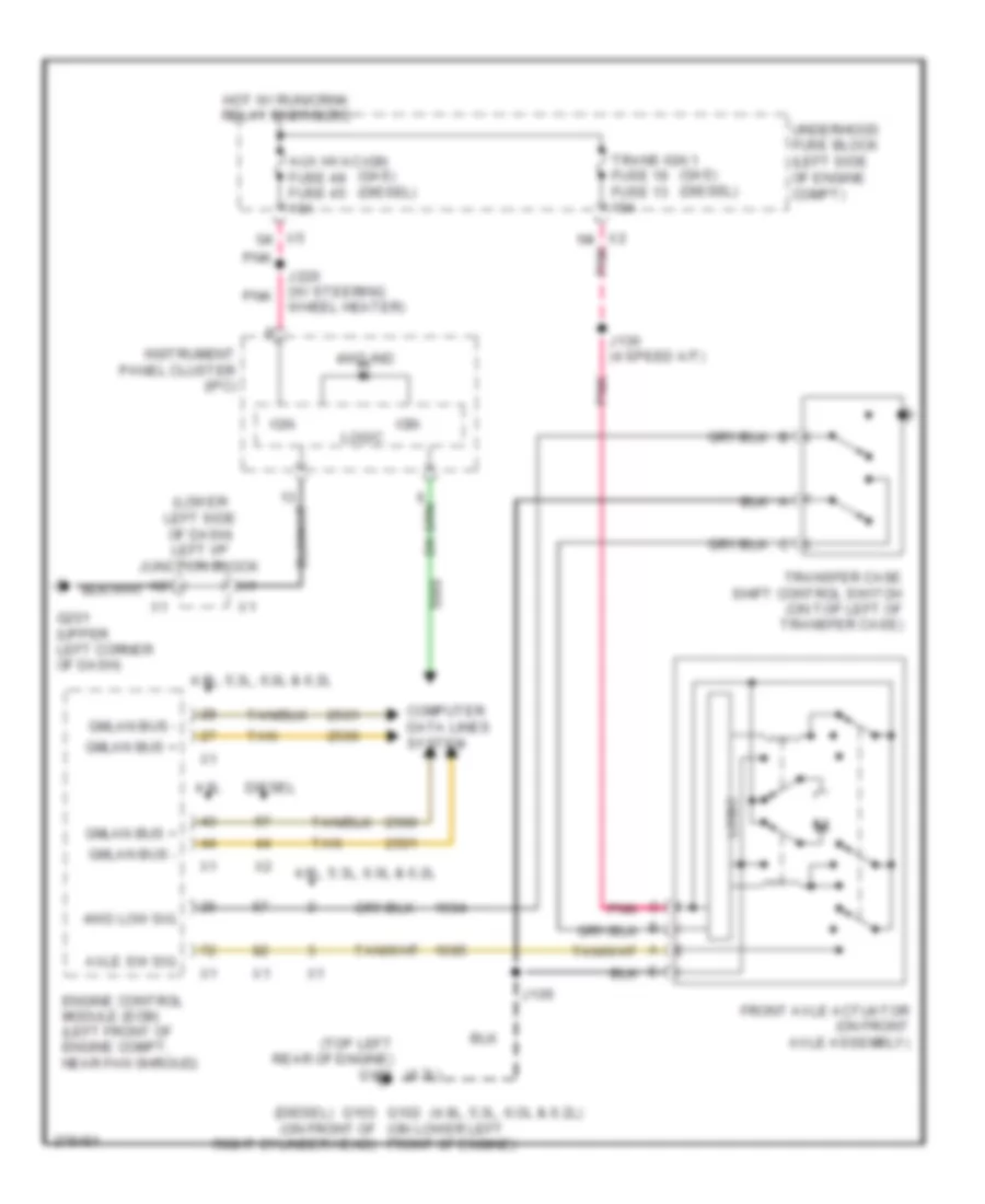 Transfer Case Wiring Diagram, 2-Speed Manual for GMC Sierra 1500 2008