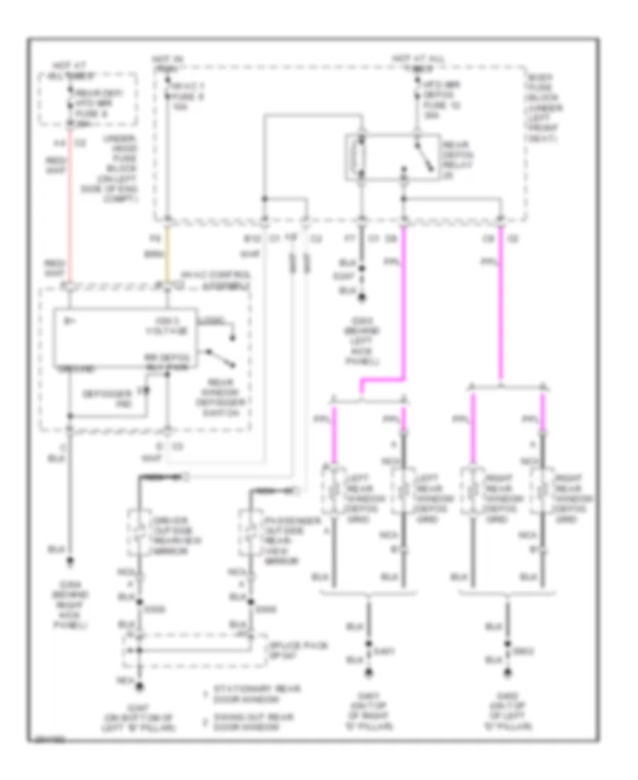 Defoggers Wiring Diagram for GMC Savana G2007 1500